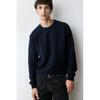 H M Herringbone Pattern sweatsHirt Regular Fit Navy Blue