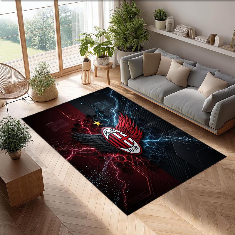 AC Milan Printed Flannel Area Rug Non Slip Soft Polyester Floor Carpet Indoor Decor Mat for Bedroom Living Room Sofa Game Room Home Decoration
