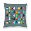Colorful Rain Drops Square Pillowcase Polyester Linen Velvet Printed Zip Decor Pillow Case Home Cushion Case