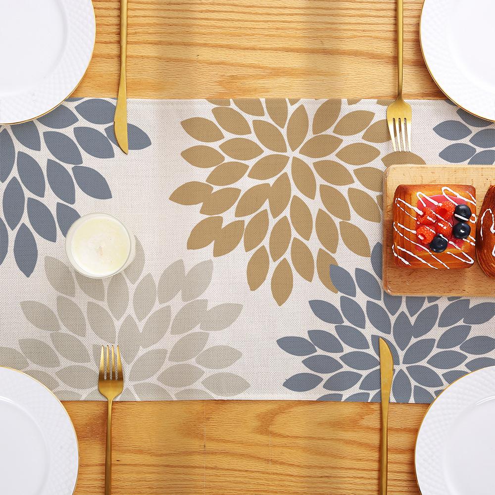 Льняной столовый флаг, напечатанный на ткани для украшения стола, скатерть для гостиной, журнального столика, крыльца