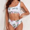 2024 European & American Three-Piece Swimsuit Set: Long Sleeve Sunscreen Cover-up Bikini for Women.