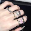 Niche Design Cold Wind Retro Open Ring Jewelry Women Dripping Oil Personality Advanced Sense Index Finger Ring