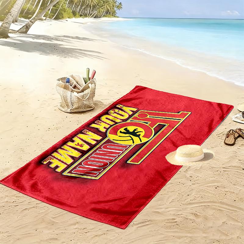 Custom Name,FC Union Berlin Print Beach Towel, Large Soft Quick Dry Towel for Beach Camping Swimming
