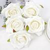 5pcs White Roses Silk Artificial Flowers Heads for Wedding Home Cake Birthday Party Decoration Fake Scrapbook Wreath Accessories