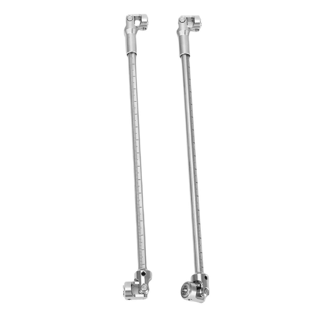 2PCS RC Crawler Driveshafts Stainless Steel Cutting Length Universal RC Joint Drive Shafts for 1 10 LCG Silver
