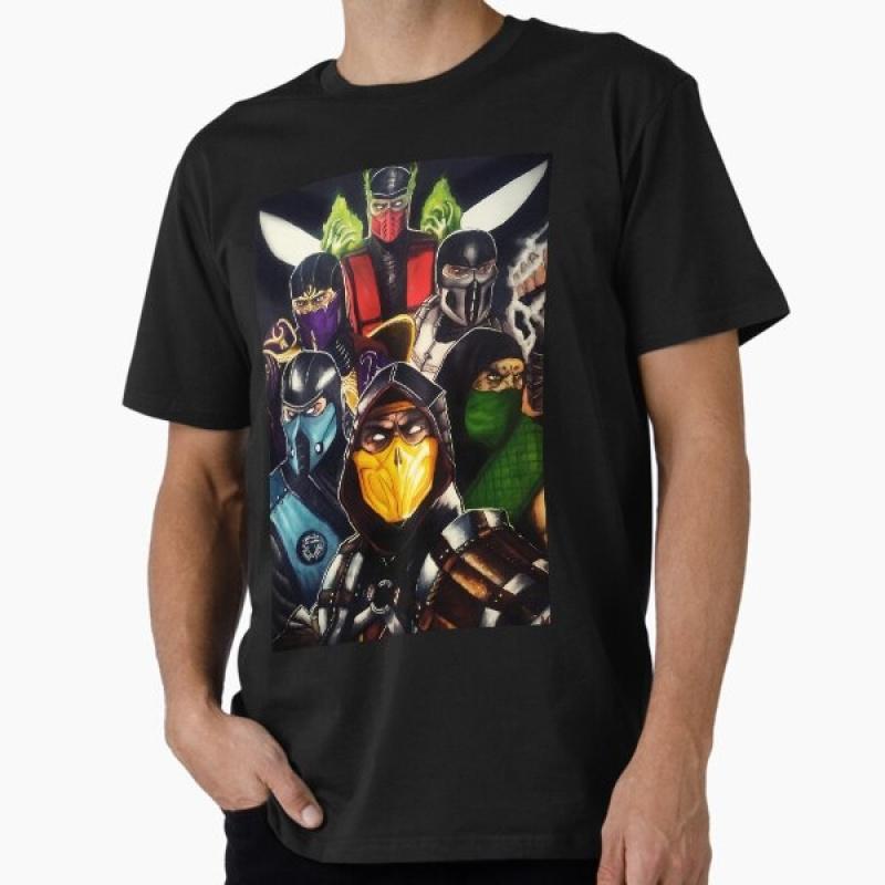 Vintage 90s Mortal Kombat Ninjas Gift tee for gamer 100 cotton printed Mens Short Sleeve Graphic TShirt All size tops S6XL