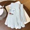 21cm x 8cm Strawberry Rabbit Winter Warm Gloves Embroidered Nylon Knitted Gloves  Girls