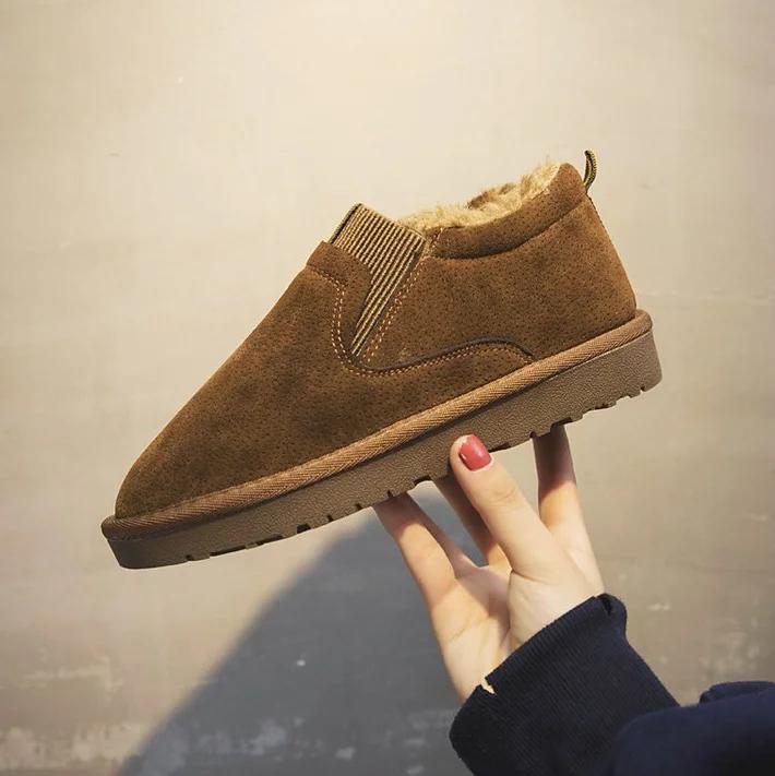 Женские зимние ботильоны 2024 Зимние Новые Противоскользящие На шнуровке с Плюшевой Толстой Подошвой Студенческие Хлопковые Ботинки Ботинки на Платформе