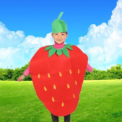Забавный детский костюм клубники для мальчиков и девочек на день рождения, Хэллоуин, нарядное платье