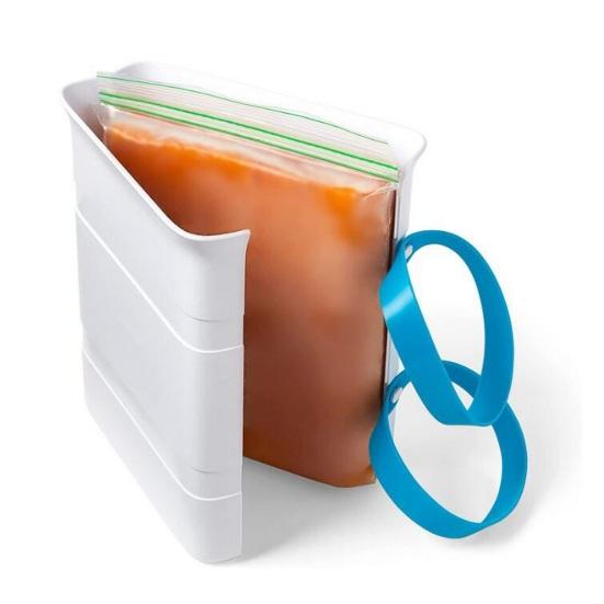 Устройство для приготовления пищевых блоков Мешок для приготовления еды Контейнер Пластиковый холодильник без BPA Холодильник Мороженое Йогурт Фруктовый десерт Суп Кирпич