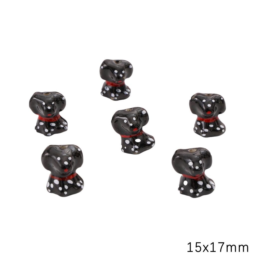 Керамические расписные бусины Собака Лиса Интервальные Рассыпные бусины для DIY Браслетов Ожерелий Изготовления Ювелирных Изделий