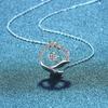S925 Sterling Silver Classic White Ze Enamel Necklace Women'S Guochao Fluff Smart Pendant Fashion Seven Star Diamond Clavicle Chain