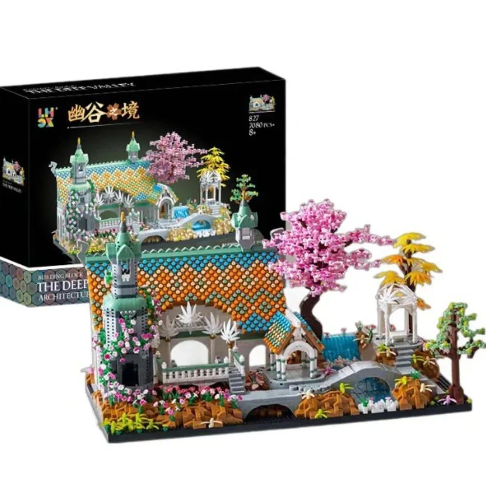 Creative Street View Micro Diamond Block Значки Movie Lorded Rings Строительные блоки Кирпич Rivendell Castle Street View Toys