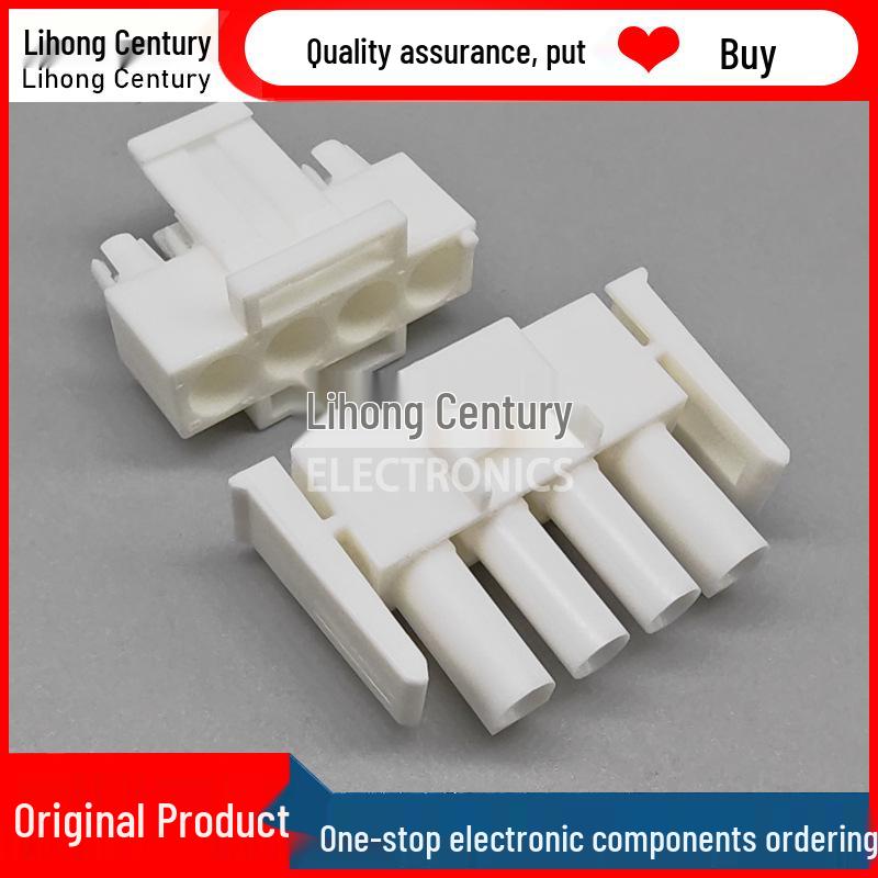 Genuine TE Tyco 4-Pin Connector, 6.35mm Plastic Housing