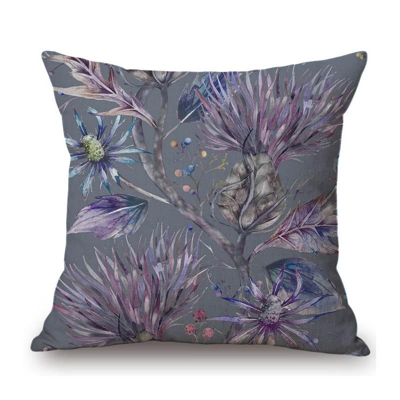 Home Decoration Flower Floral Oil Painting Sofa Throw Pillow Case Cotton Linen Bench Chair Seat Cushion Cover