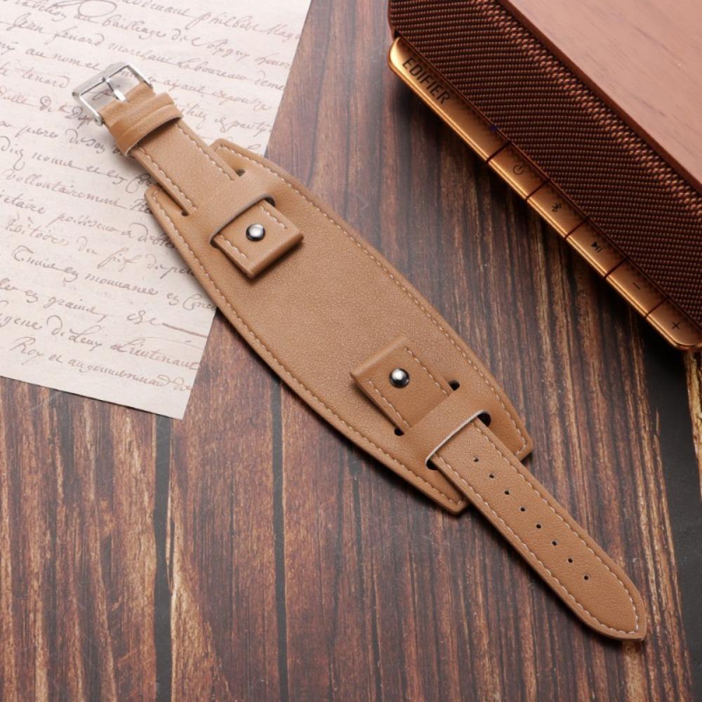20mm 22mm 24mm Watchband PU Leather Men Bracelets Pallet Leather Watch Strap  Watch Accessories