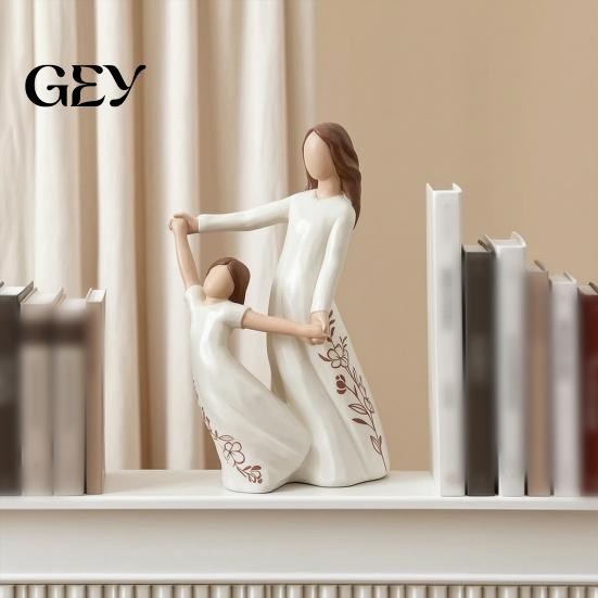 Family Love Gift Gifts for Mom from Daughter, Hand Painted Resin Mother Texture Figurine Daughter Figurine, Sentimental Mother's Day Healing