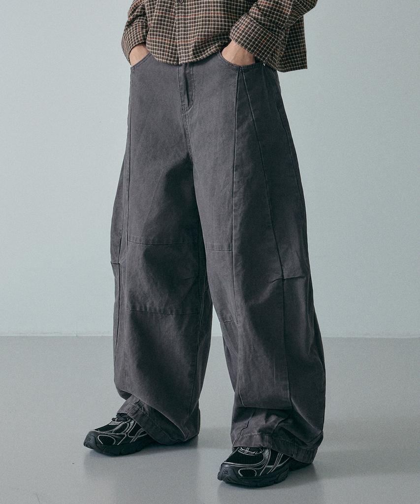 LXT Cotton Curved Washed Wide Pants [Charcoal]
