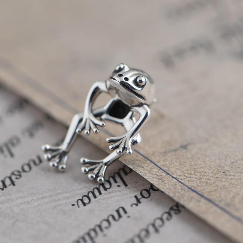 Простота 1 пара Ювелирный подарок Серьги-гвоздики Забавные серьги Модные животные Лягушка Для женщин Мужчин