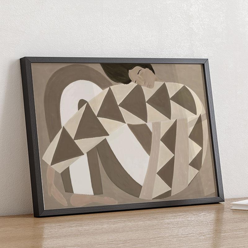 Абстрактный Постер Девушка Цветок Лимон Вино Настенное Искусство Холст Живопись Постеры и Принты Картины для Гостиной Спальни Домашний Декор