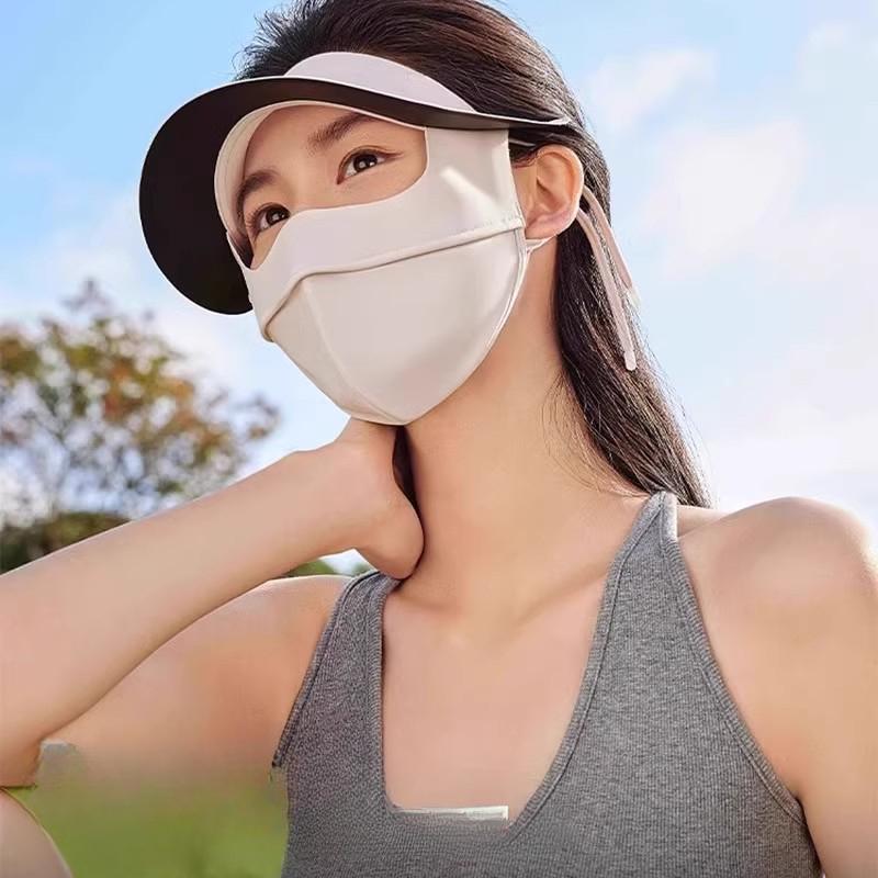 Summer Sunshade Female Anti-ultraviolet Full Face Ice Silk Sunscreen Mask