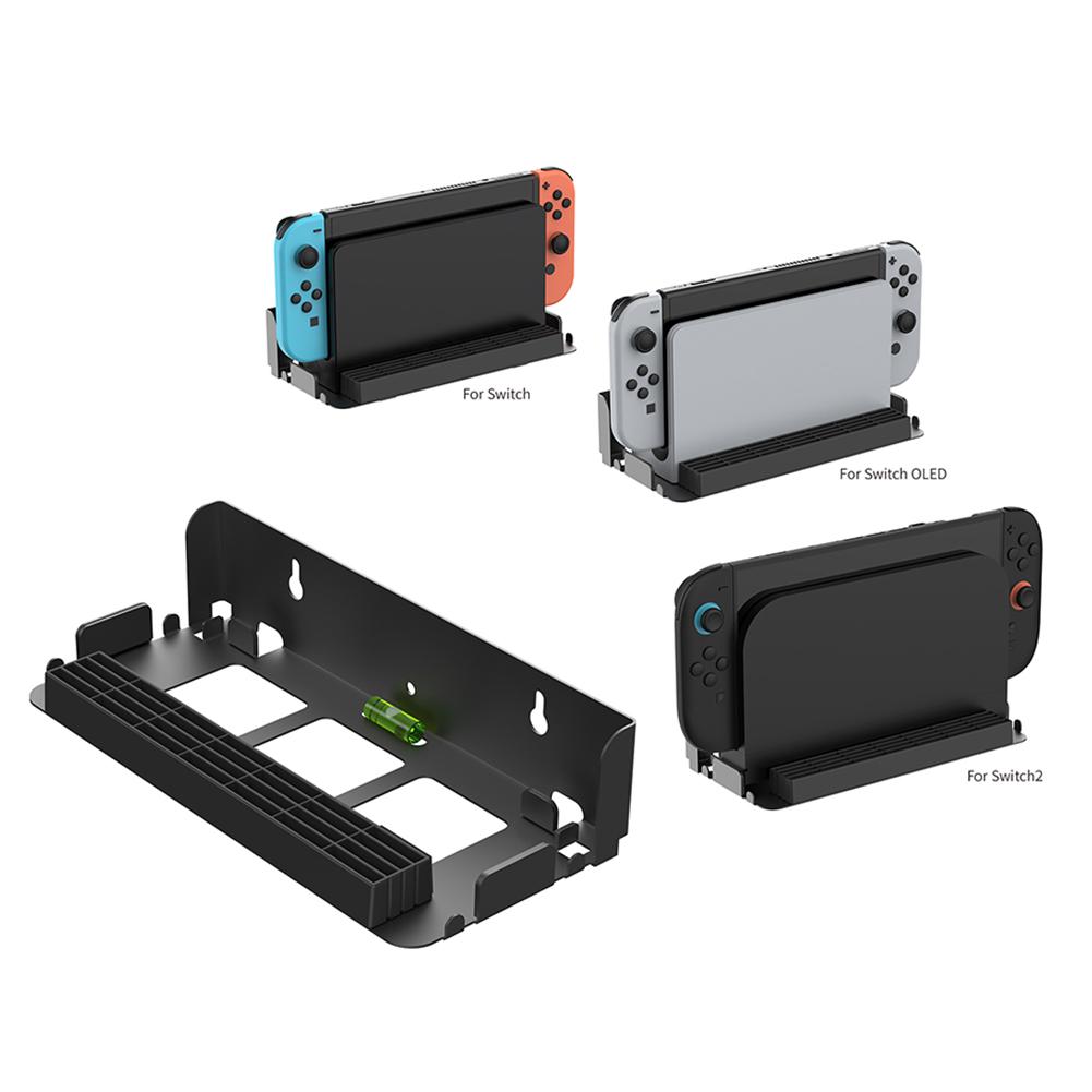 Wall Mount with Game Card Slots and 4 Joy-Con Hanger Console Holder Stand Storage Organizer for Switch/OLED