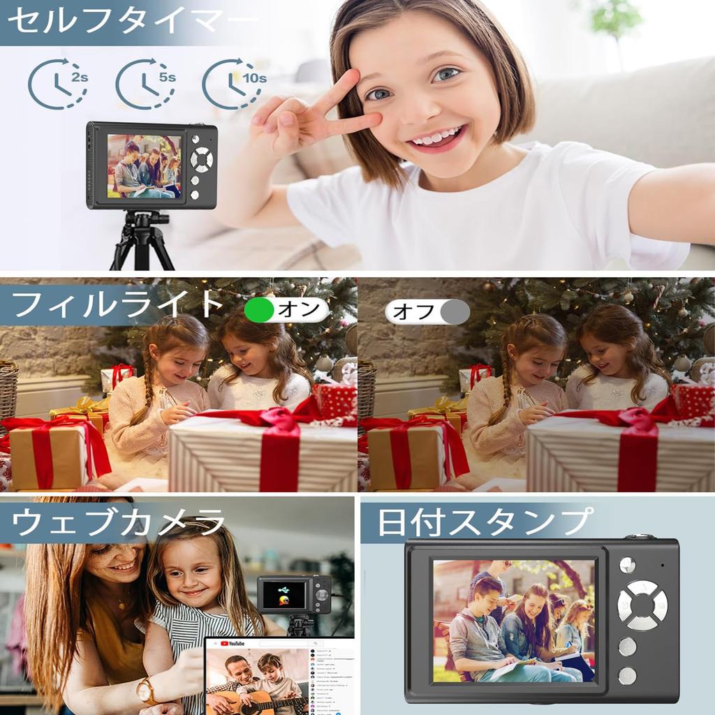 Цифровая компактная цифровая камера 4K 48 мегапикселей Contour HD 1080P Video Digital Camera для AF 16x Цифровая карманная камера для рождественских подарков на день рождения для 32 ГБ Micro