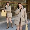 Women’s Short Hooded Windproof Thicken Warm Winter Jacket With Knitted Extension Sleeves
