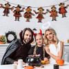 1/6 шт. Хэллоуин Тыква Человек Бантинг Жуткий Деревенский Деревянный Тыква Человек Подвесная Гирлянда Табличка на Стол Праздничное Украшение