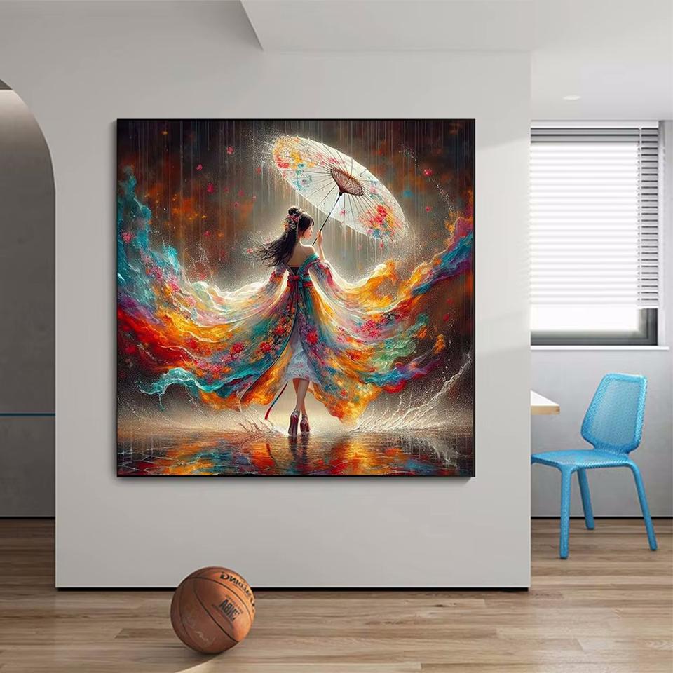 Картина со стразами Кристалл Декор Алмазная картина Женский зонтик 5D Вышивка крестом Алмазная вышивка Алмазная картина