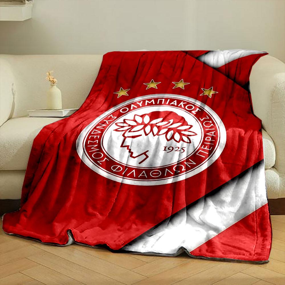 Olympiacos Logo Design Blanket print blanket soft and cozy perfect for the living room bed sofa or a nap,gift