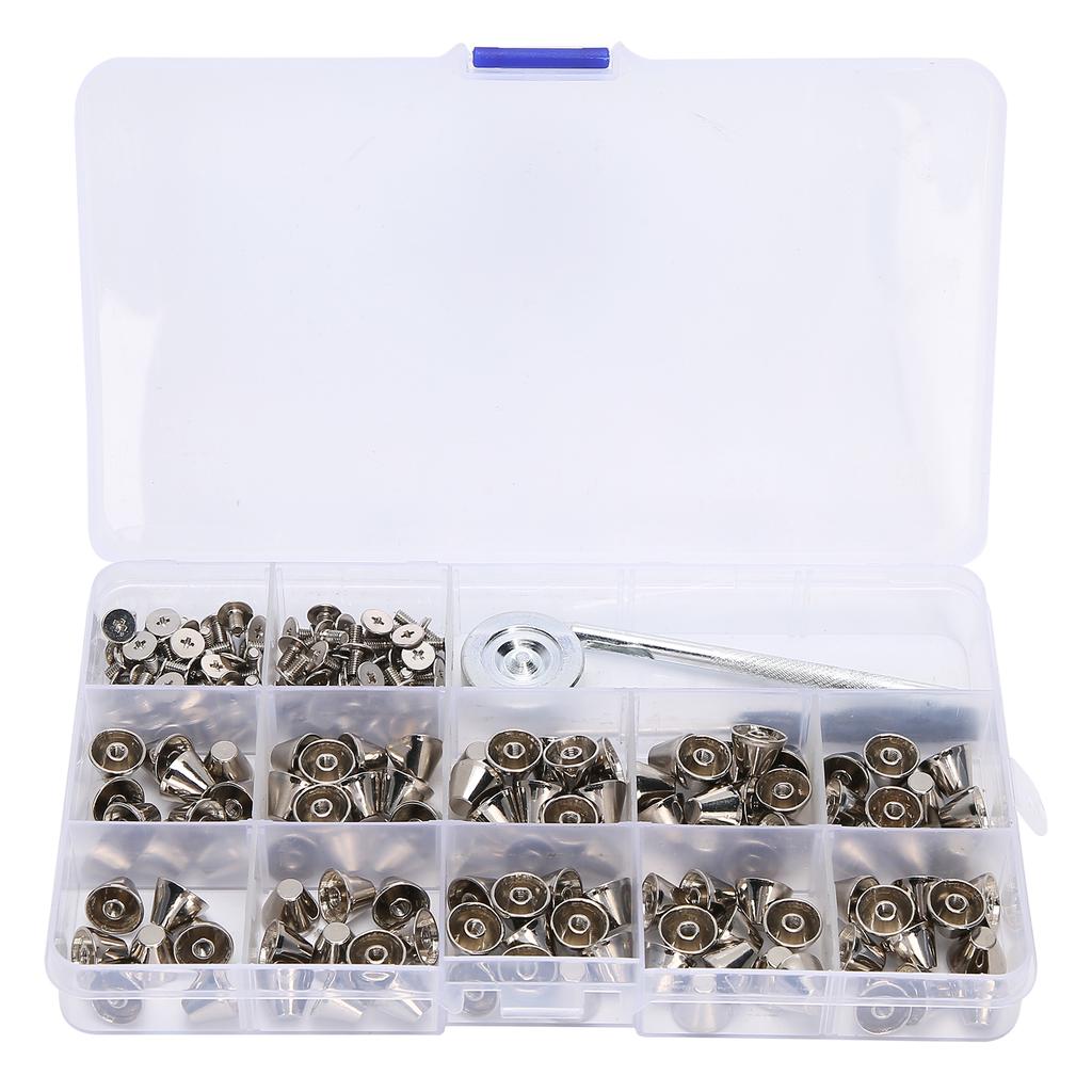 Punk Rivets Bucket Shape Spikes Zinc Alloy Craft Making Accessories with Installation Tool