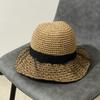 Весенняя шляпа для прогулок, женская соломенная плетеная шляпа из кружева, модная пляжная шляпа, складная соломенная шляпа с большими полями
