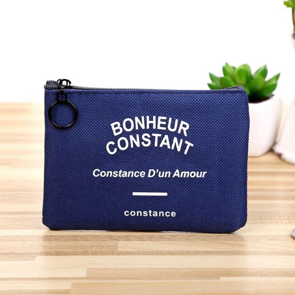 Квадратный Холщовый Кошелек-Пенал на Молнии для Монет Модный Принт в Полоску Кошелек для Мелочи Путешествия