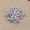 8pcs Charms Flower Link Connector 39x28mm Antique Bronze Silver Color Pendants DIY Making Findings Handmade Tibetan Jewelry