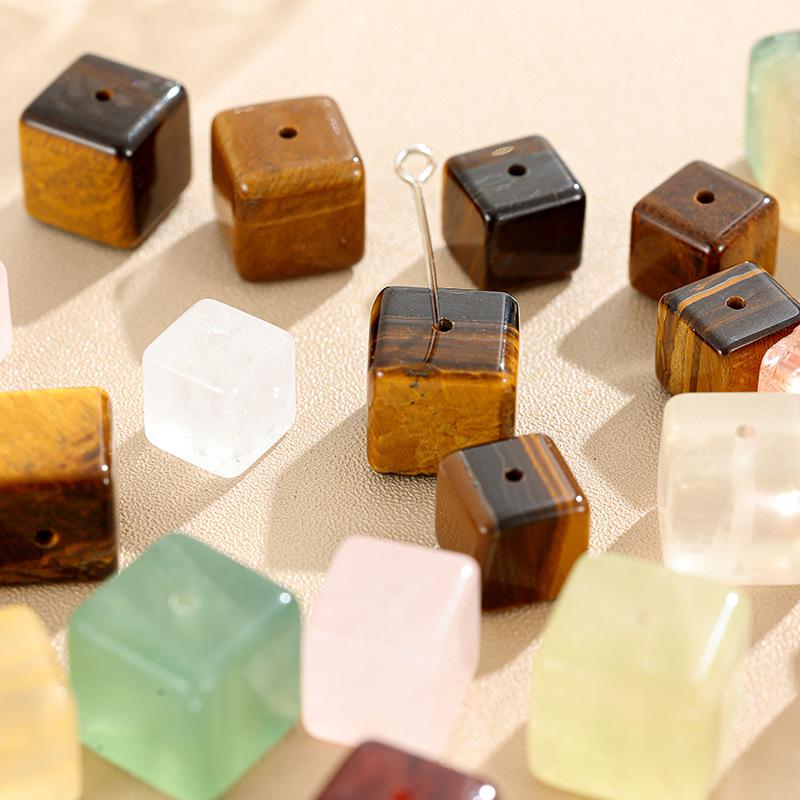 Браслет-аксессуар из полупрозрачных сахарных кубиков - Золотисто-коричневый и нежно-розовый - Для DIY, Много цветов в наличии