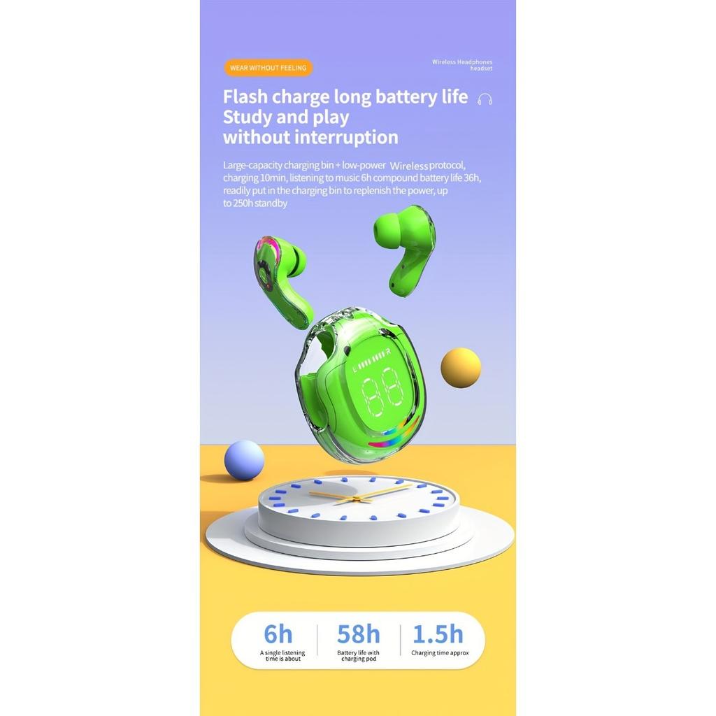 Полностью беспроводные наушники с LED-дисплеем заряда батареи и эргономичным дизайном