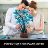 1097PCS Blue Orchid Potted Building Blocks MOC Bricks Toys DIY Plastic Bonsai Artificial Flowers for Home Decor Gift Set