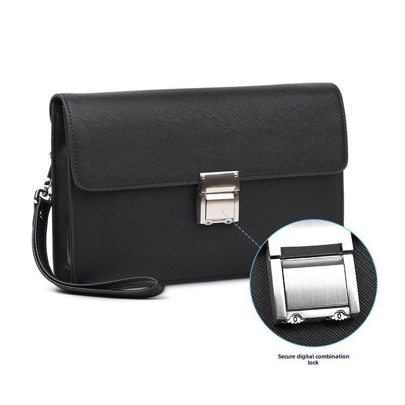 Мужская сумка-клатч из натуральной кожи с паролем, большой вместимости, высокого класса