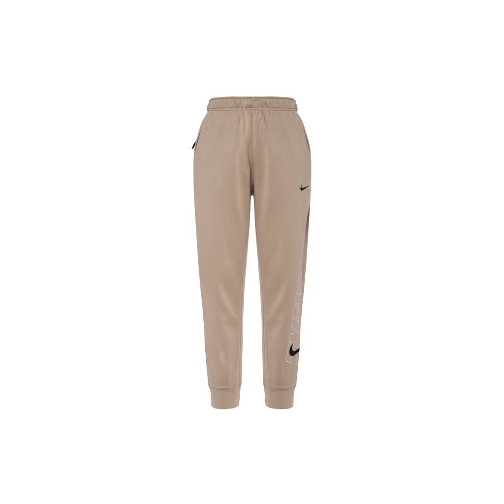 Nike Therma-Fit Elastic Waistband Cuffed Knit Joggers With Logo Men Joggers Khaki FB6893-247