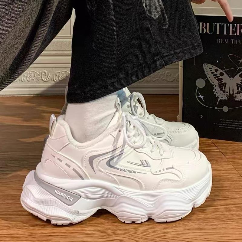 Huili 2024 Winter New Women's Shoes Ankola Red Dad Shoes Piled and Thickened, Cold-proof and Warm Thick-soled Cotton Shoes