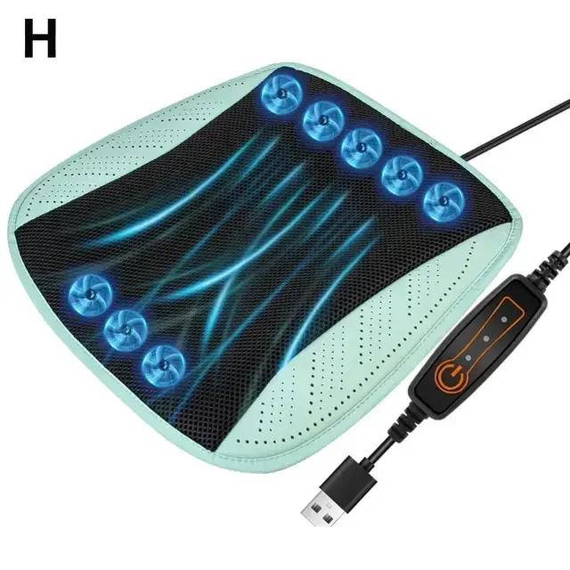 Новая летняя прохладная и вентилируемая подушка для сиденья, дышащая, с теплоотводом, домашняя USB-подушка для сиденья с вентилятором, охлаждающий чехол для сиденья автомобиля Zr