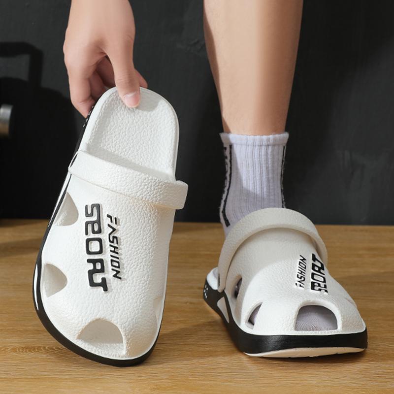 Fashion Smile Shoes For Man Plus Size Men Sandals Fashion Outdoor Beach Sandals Cave Shoes EVA Non-slip Outsole Fashion Sports Slippers