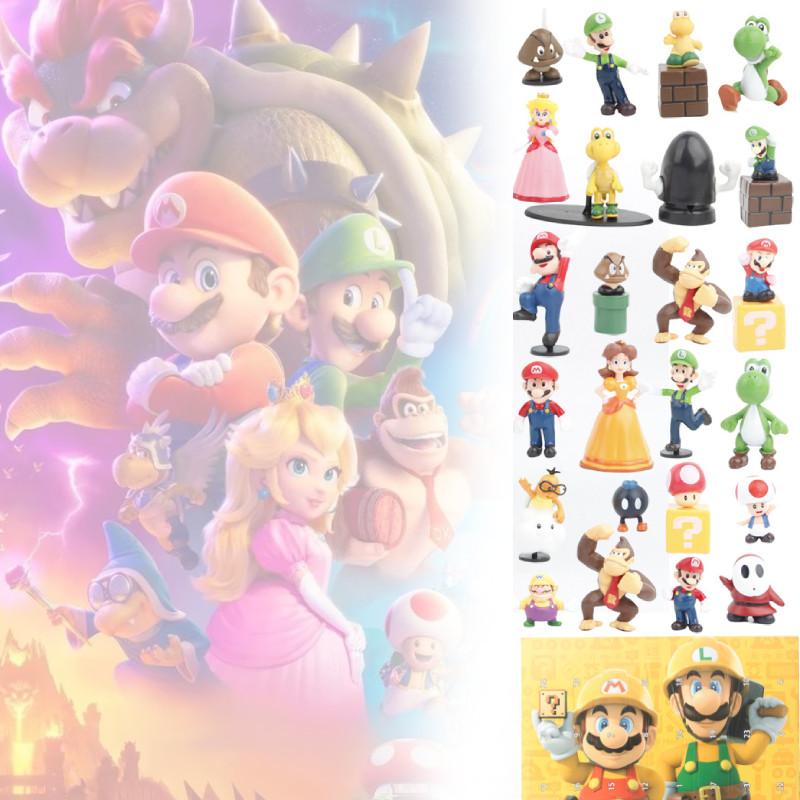 Super Mario Red And Green Mushroom Character Blind Box Figurines Set Of 24 Unique Designs