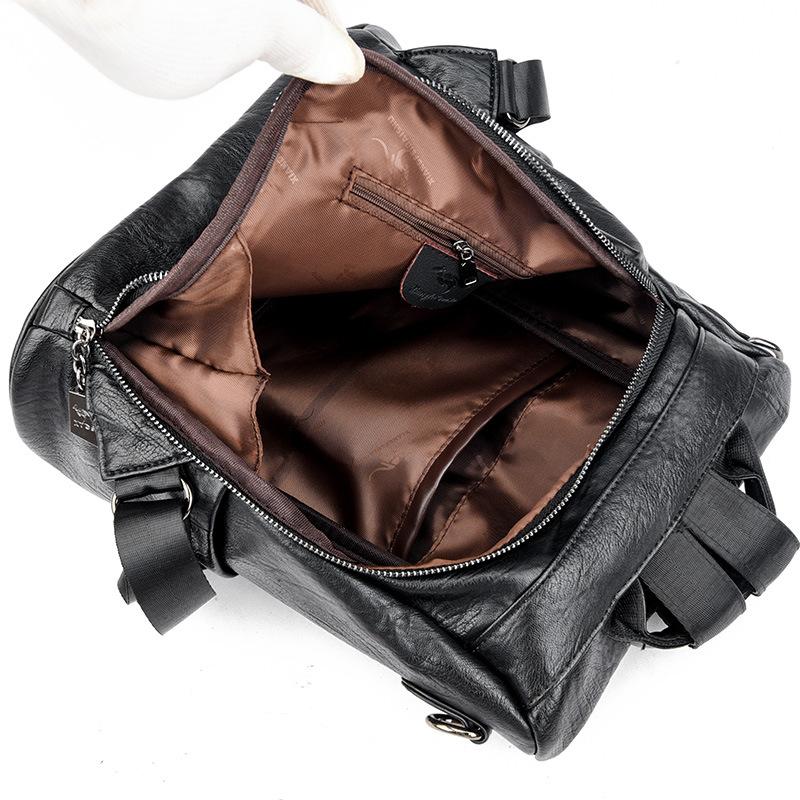 Ретро мягкий кожаный женский рюкзак с защитой от кражи, крокодиловый узор, женский школьный рюкзак, можно носить на одно плечо