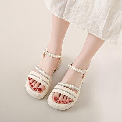 Женские роскошные босоножки на платформе со стразами