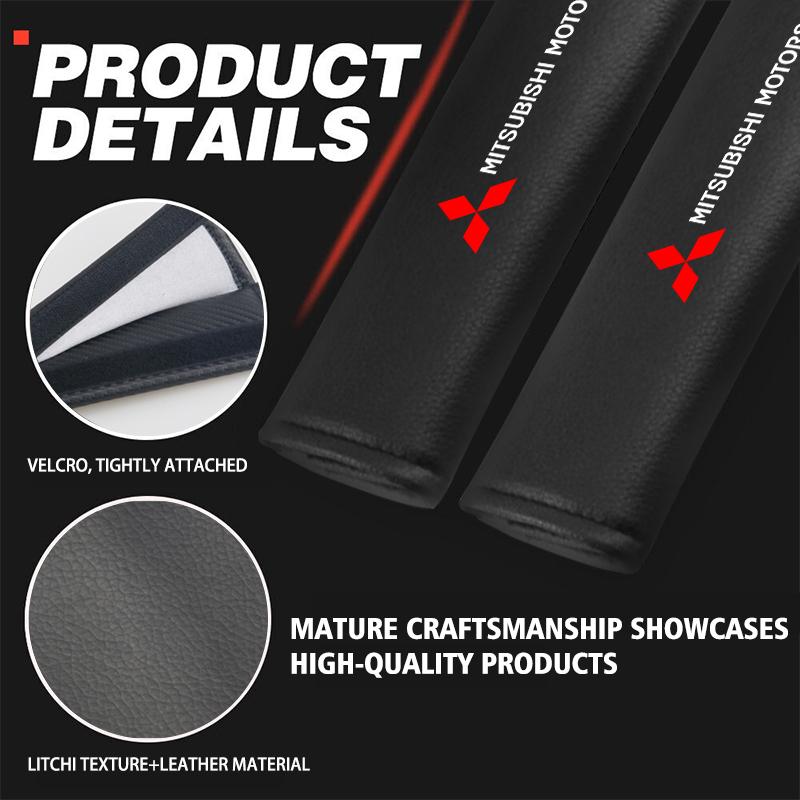 For Mitsubishi 1/2PCS Car Seat Belt Cover Seatbelt Shoulder Pad Cushions Outlander Lancer L200 ASX Pajero Grandis Eclipse