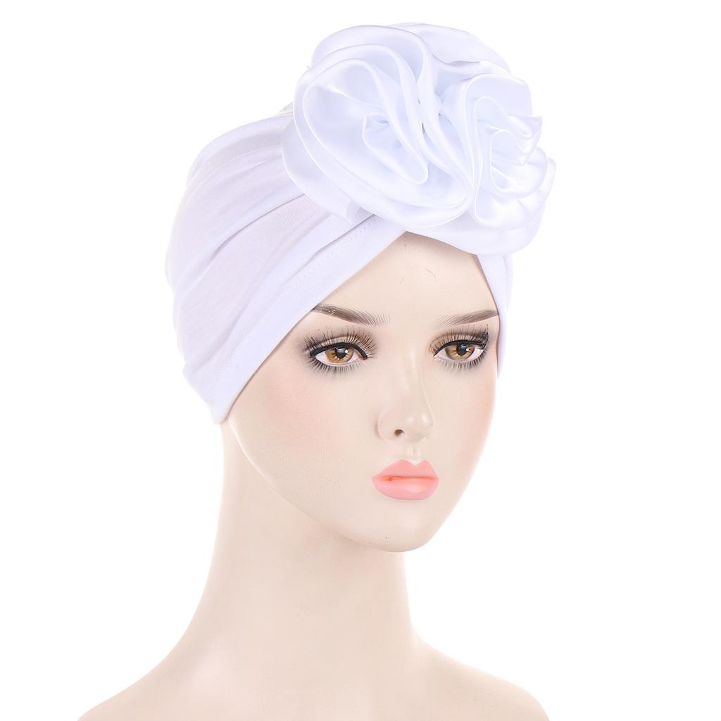 Fashion Women Satin Flower Turban Hat
