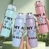 1PC At My Age I Need Glasses 750ml Color Plastic Sports Water Bottle Leakproof Flip Straw Lid Suitable for Sports Office Home Use