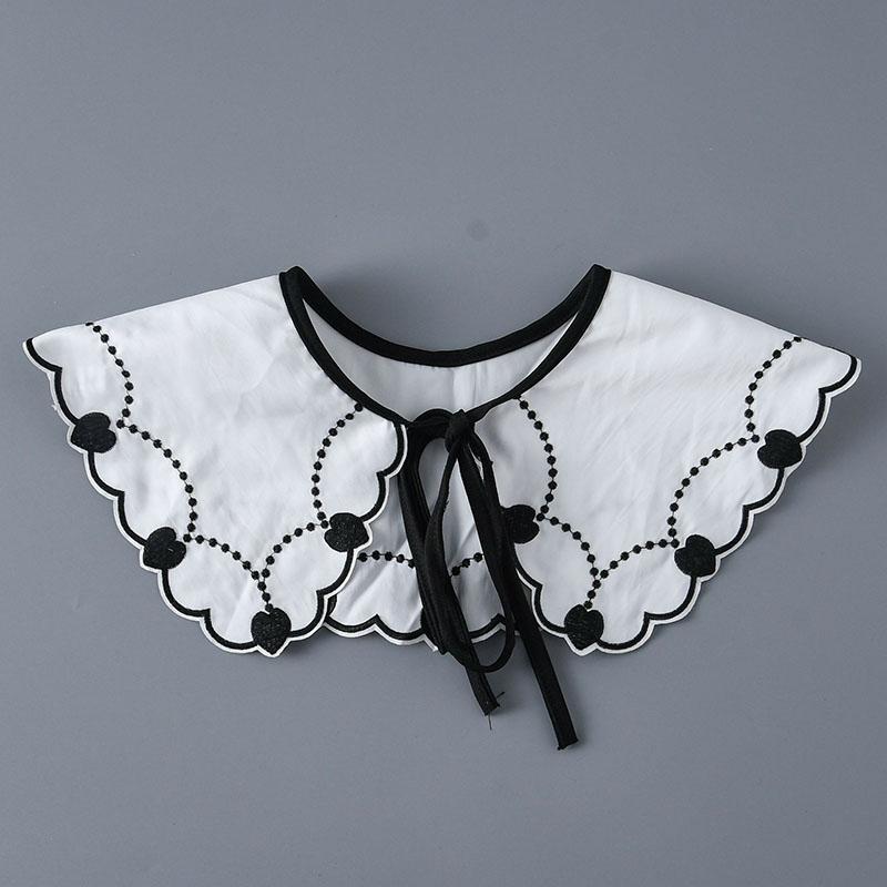 Fashion Scarf Fake Collar Shirt Women Detachable Collar Lace Neckline Women False Collar Tie White Faux Col Clothes Accessories